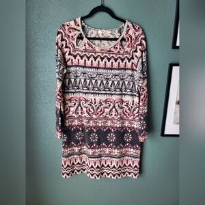 Aryeh Black and Pink Patterned Top